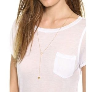 Gorjana gold plated triangle lariat necklace